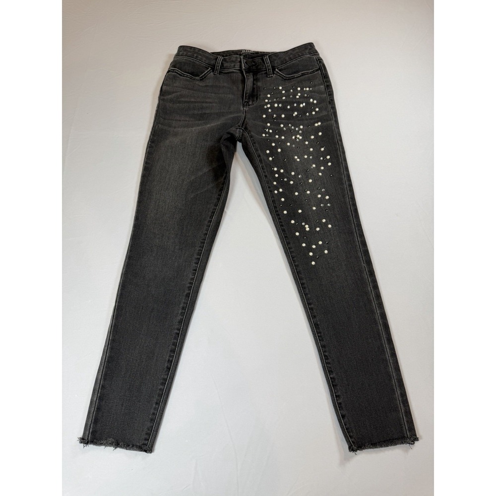a.n.a Women's Gray Jeggings With Pearl And Rhinestone Emblem— Size 2 Short